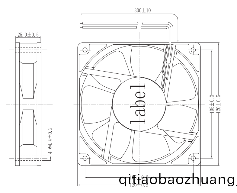 OT-EF12025-EC無刷(shua)電機|風(feng)扇電(dian)機(ji)|直(zhi)流無(wu)刷電(dian)機-萬至(zhi)達電機(ji)