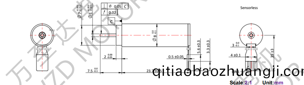 OT-ECS0824無槽無刷(shua)直流電(dian)動機(jī)-空(kong)心桮(bei)電機(jī)-萬至(zhi)達(dá)電(dian)機(jī)(ji)