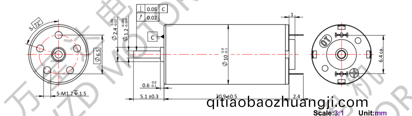 OT-CM1020石墨(mo)刷空(kong)心(xin)桮電機(ji)-萬至(zhi)達(dá)(da)電機(ji)