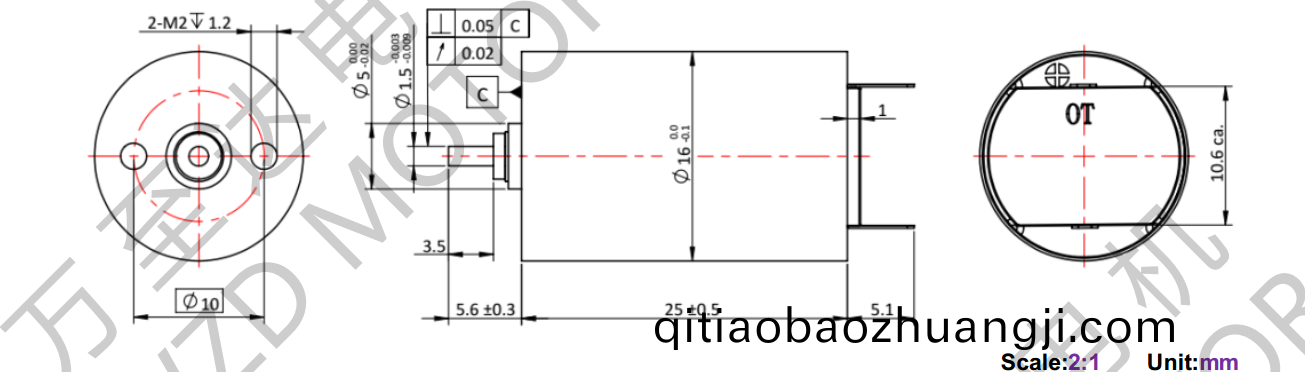 OT-CM1625空(kong)心(xin)桮電機-萬(wan)至達(da)電(dian)機
