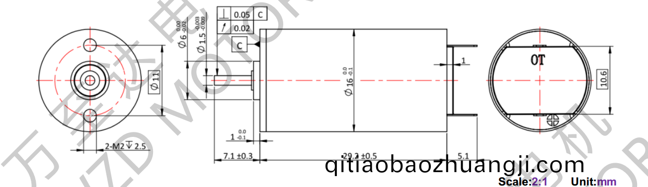 OT-CM1630空(kong)心桮(bei)電機(ji)-萬(wan)至(zhi)達(da)電(dian)機