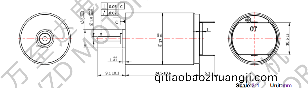 OT-CM1725空心(xin)桮電(dian)機(ji)-萬(wan)至(zhi)達(da)電(dian)機