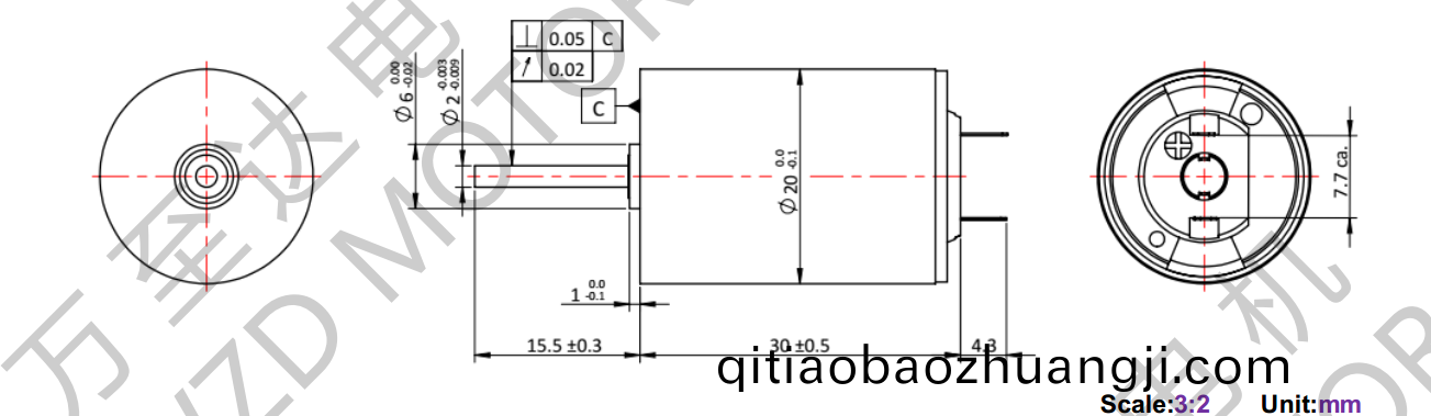 OT-CM2030空心桮(bei)電(dian)機(ji)-萬(wan)至達(da)電機(ji)