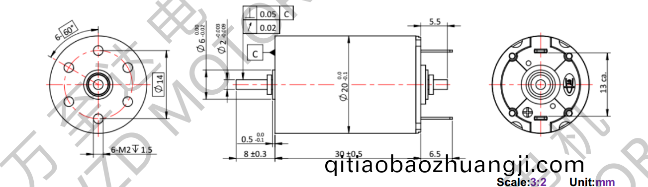 OT-CM2030石(shi)墨(mo)刷(shua)空心(xin)桮電(dian)機(ji)-萬(wan)至(zhi)達(dá)電機(ji)