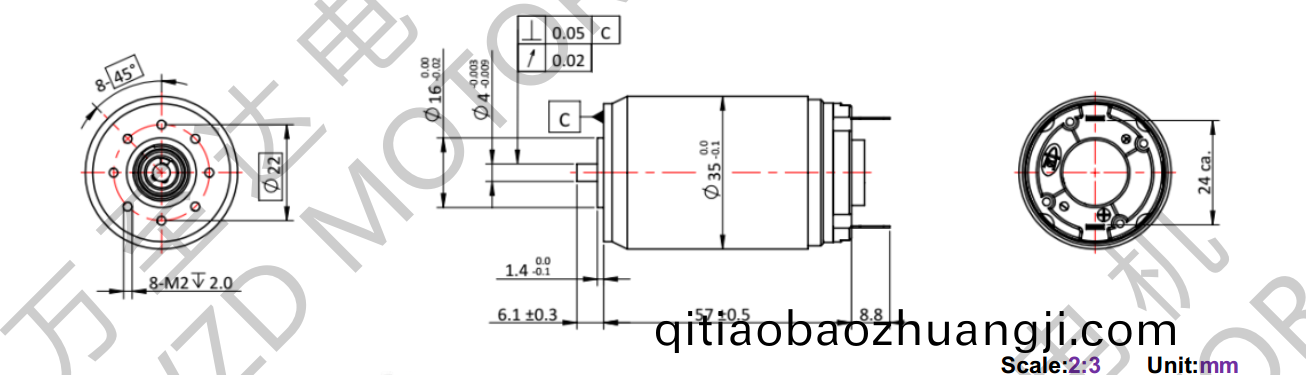 OT-CM3557空(kong)心(xin)桮(bei)電機(ji)-萬(wan)至達電(dian)機