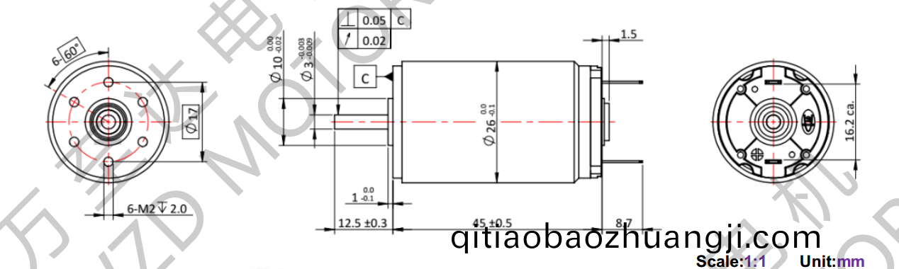 OT-CM2645空(kong)心桮(bei)電機-萬(wan)至(zhi)達電機(ji)