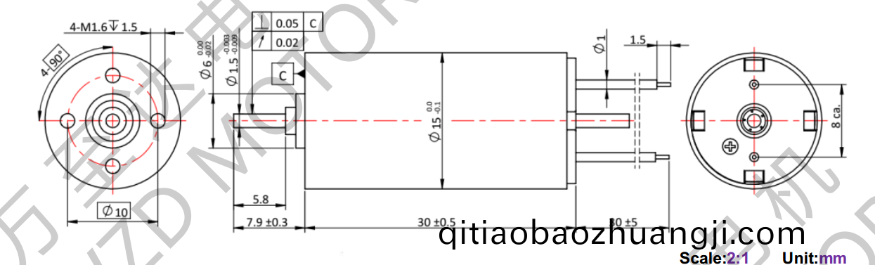 OT-CM1530空心桮(bei)電機-萬至(zhi)達電(dian)機