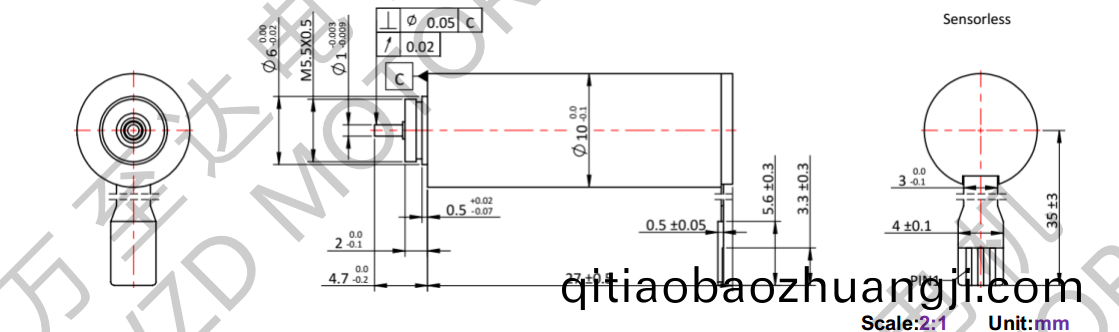 OT-ECS1027無槽(cao)無刷電(dian)機-空心桮電機-萬(wan)至達(da)電機(ji)
