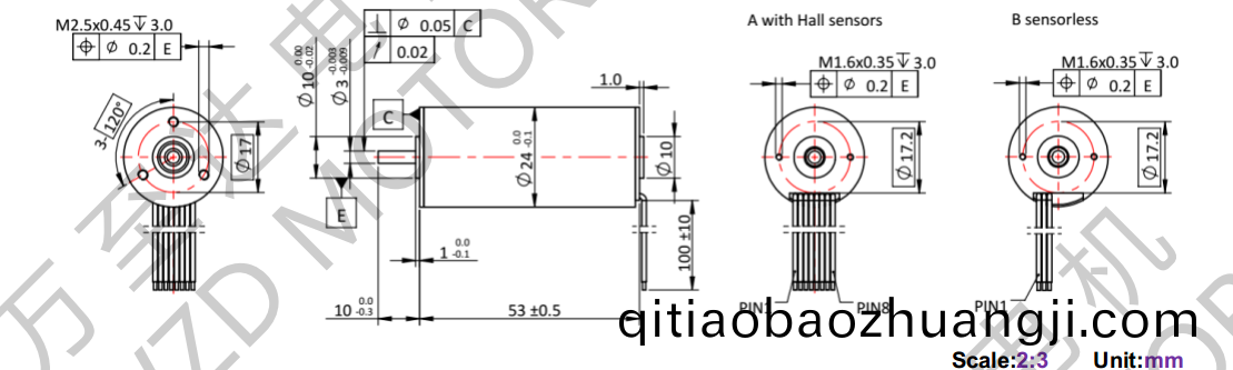 OT-ECS2453無槽(cao)無刷(shua)電(dian)機-空心(xin)桮電(dian)機(ji)-萬(wan)至(zhi)達(da)電(dian)機