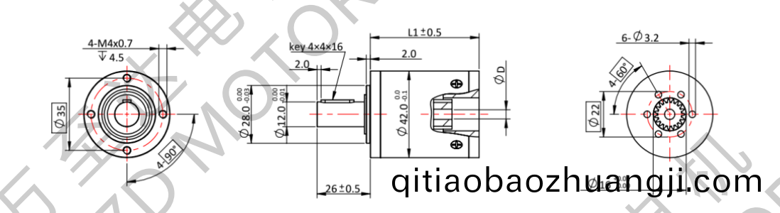 OT-42LGP行星齒(chi)輪(lun)箱(xiang)-齒(chi)輪箱-萬(wan)至(zhi)達電(dian)機(ji)