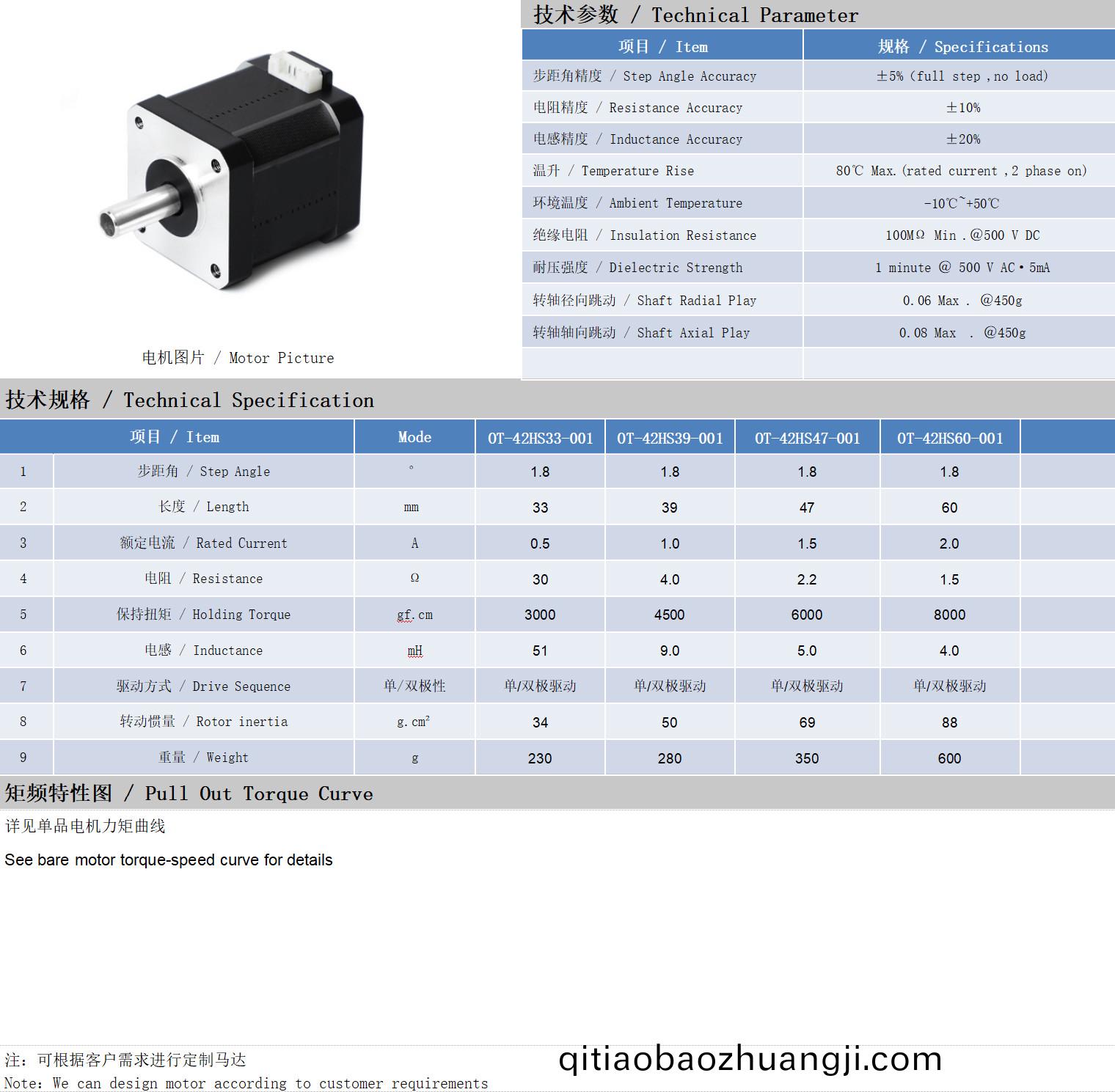 42係列(lie)空(kong)心(xin)軸電(dian)機技術蓡(shen)數