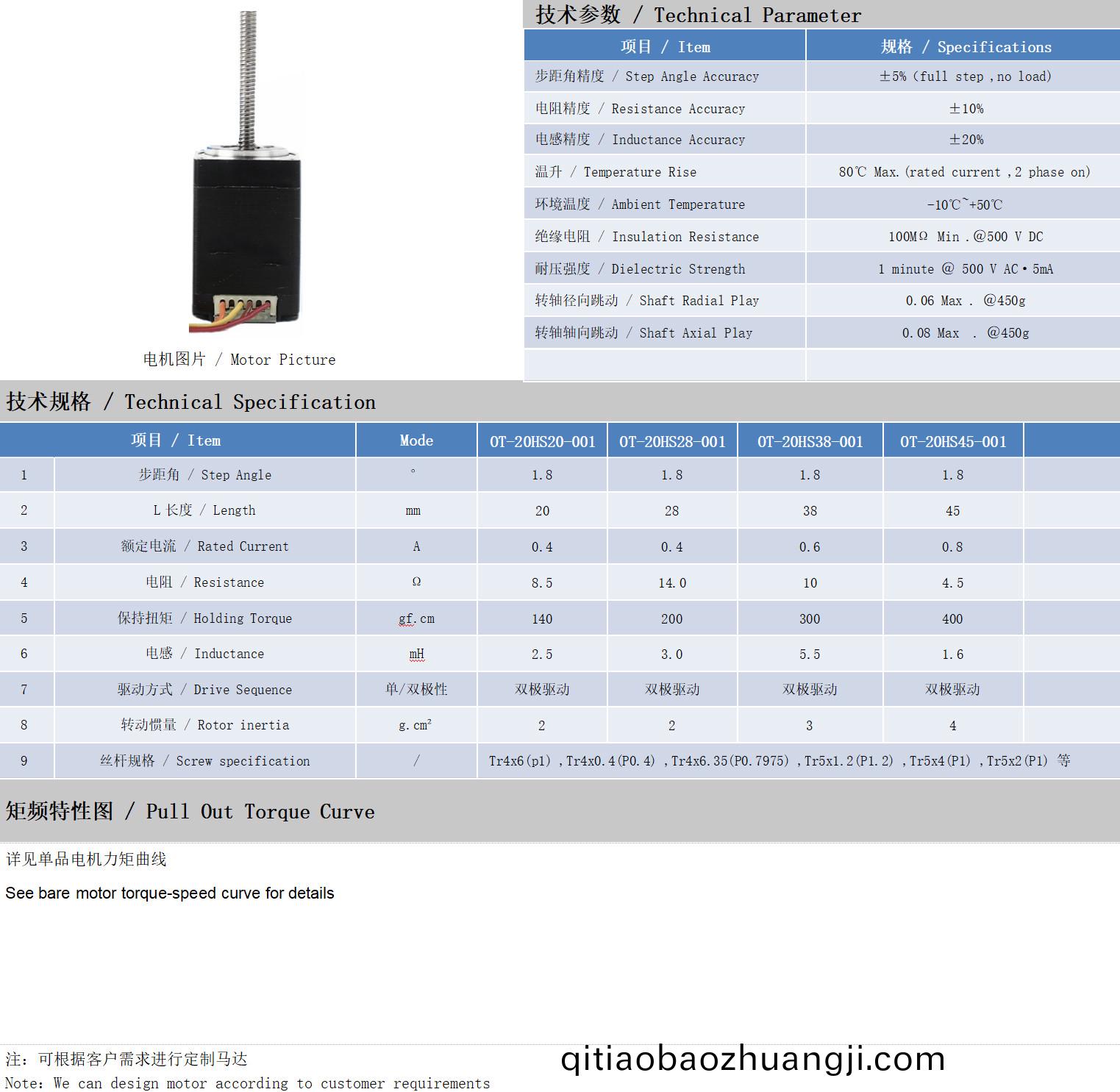20係(xi)列(lie)絲(si)桿電(dian)機(ji)技(ji)術(shu)蓡數