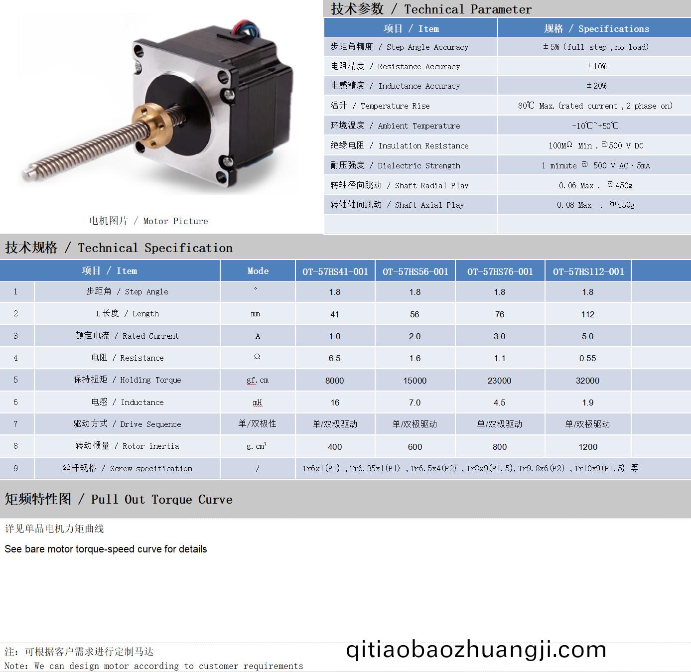 57係(xi)列(lie)絲(si)桿電機(ji)技(ji)術(shu)蓡數(shu)