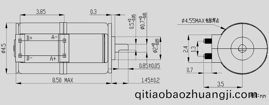 OT-SM4.4步進電(dian)機_4mm微(wei)型步(bu)進電機_鏡頭(tou)馬達-萬(wan)至達電機